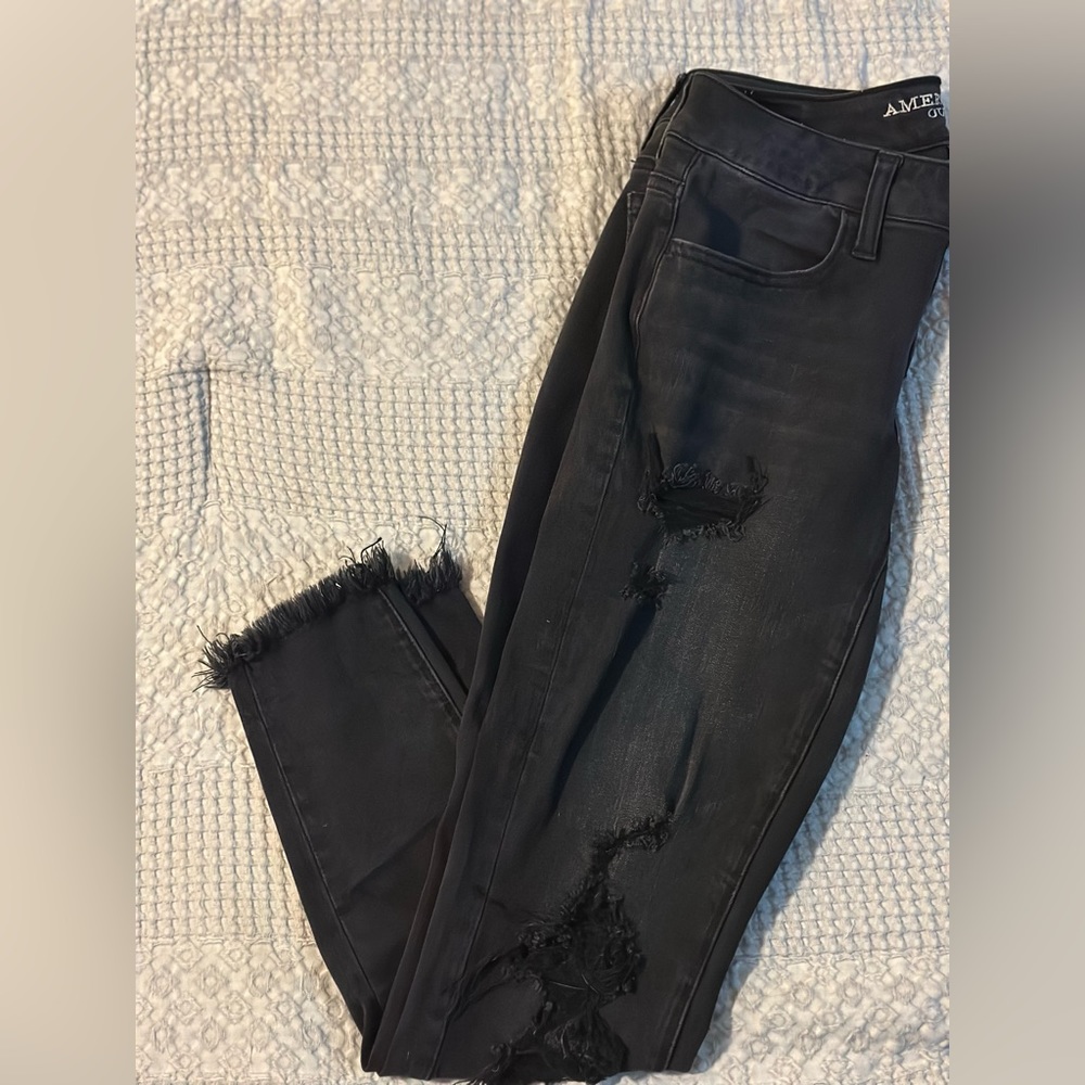 American Eagle Super Stretch Black size 0, Super Low Jegging